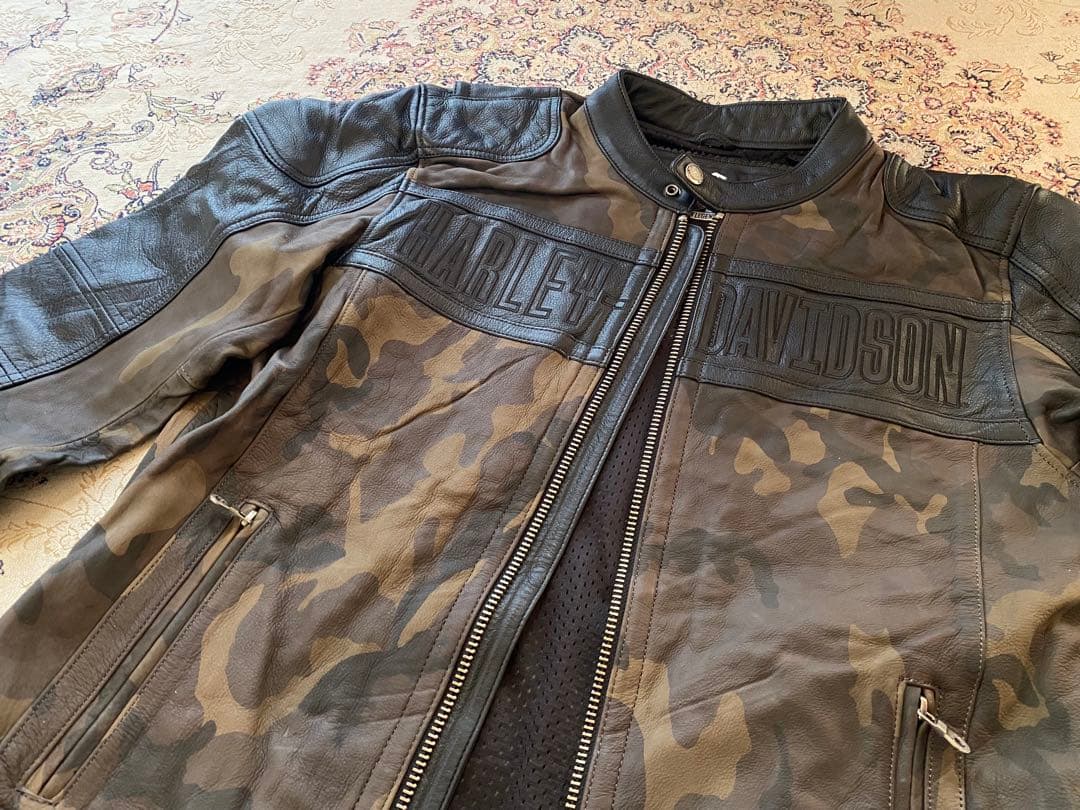 新品未使用HARLEY-DAVIDSON ブラックレザーロゴジャケット 在庫限り