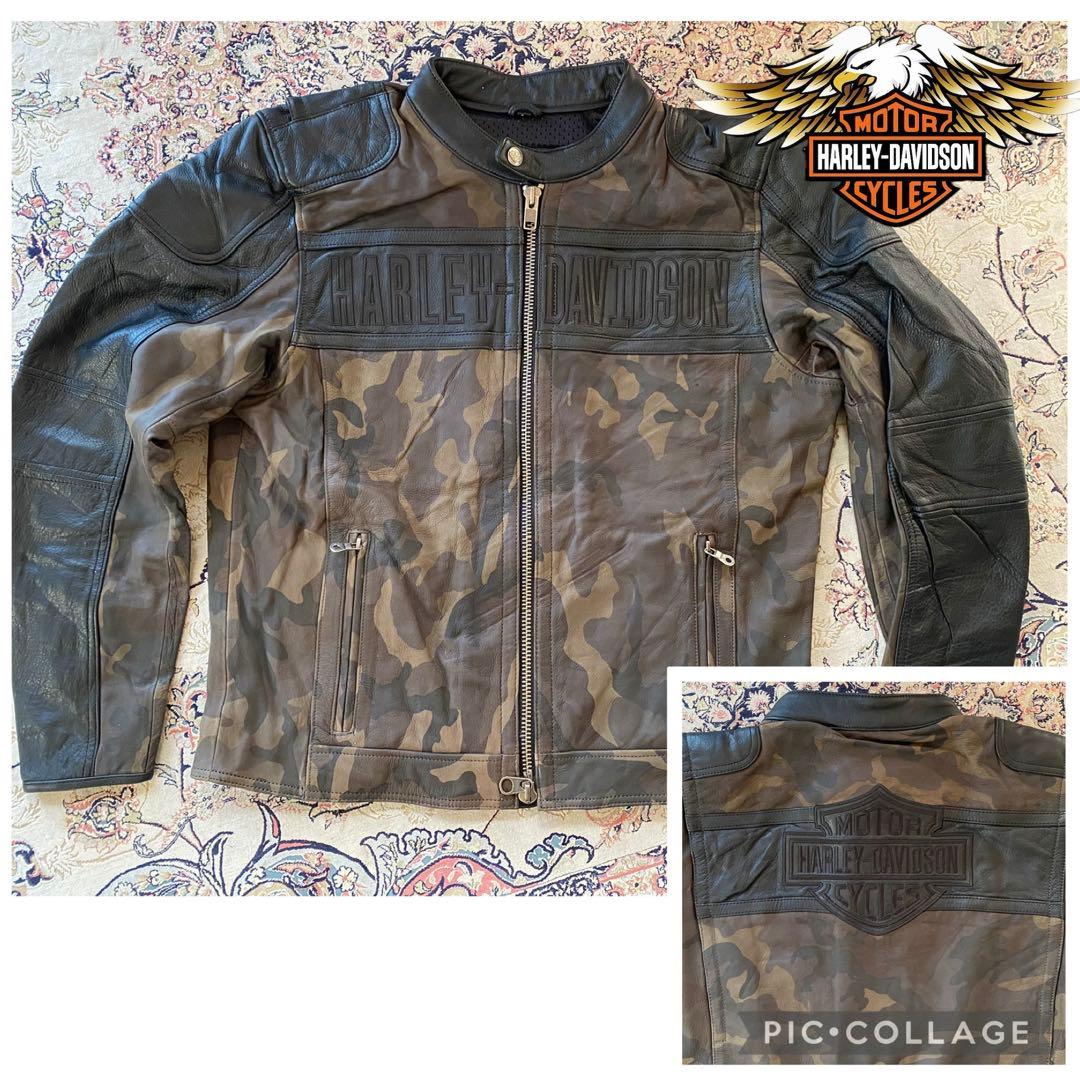 新品未使用HARLEY-DAVIDSON ブラックレザーロゴジャケット 在庫限り