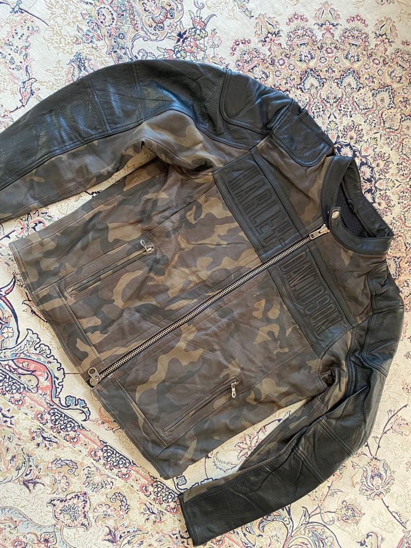 新品未使用HARLEY-DAVIDSON ブラックレザーロゴジャケット 在庫限り