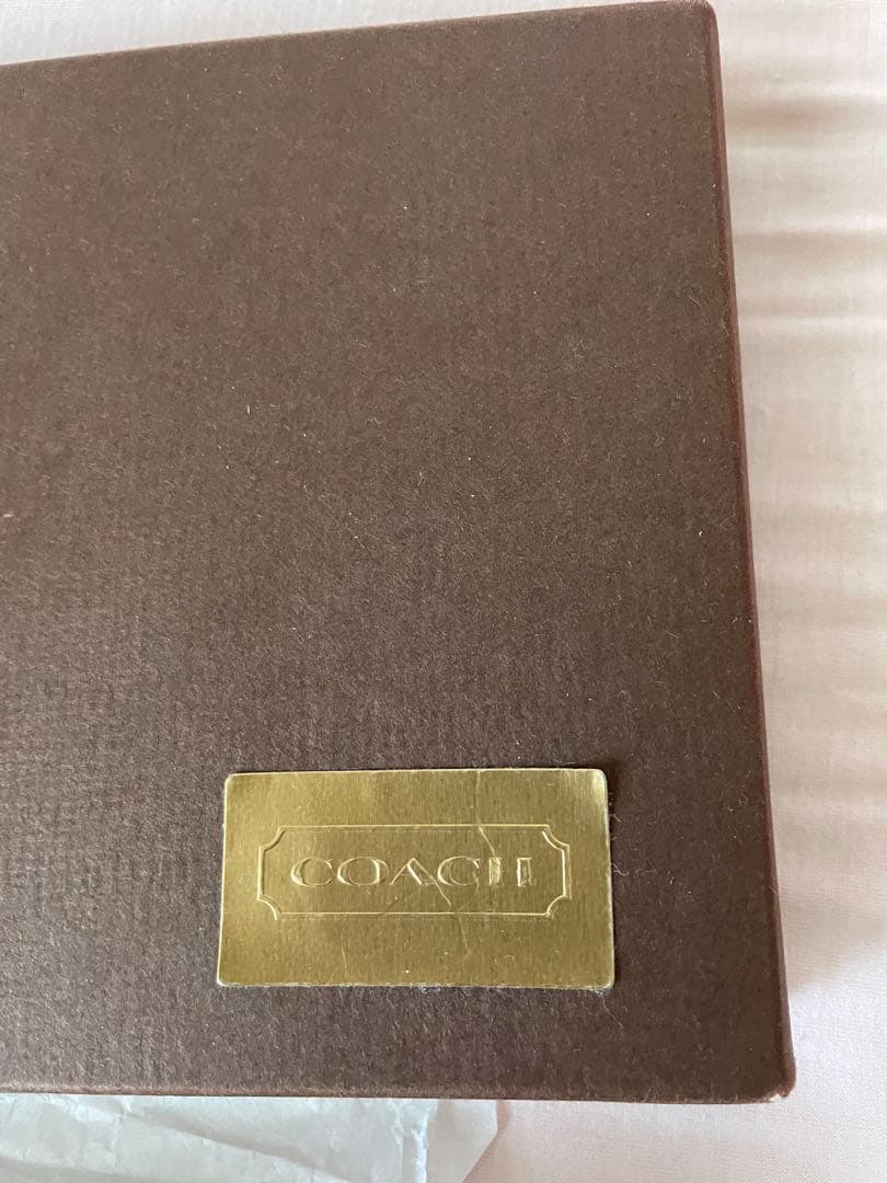 【美品】COACHダークブラウン レザーカシミヤ手袋L 専用箱付12時間以内発送