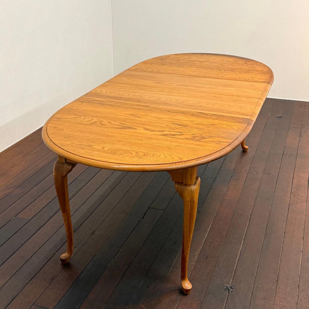 H112K31a アメリカ製 猫脚 伸長式ダイニングテーブル