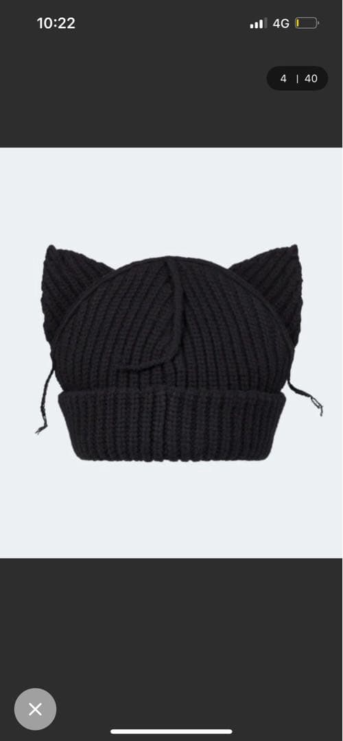 LOVERBOY 猫耳ニットビーニー ブラック