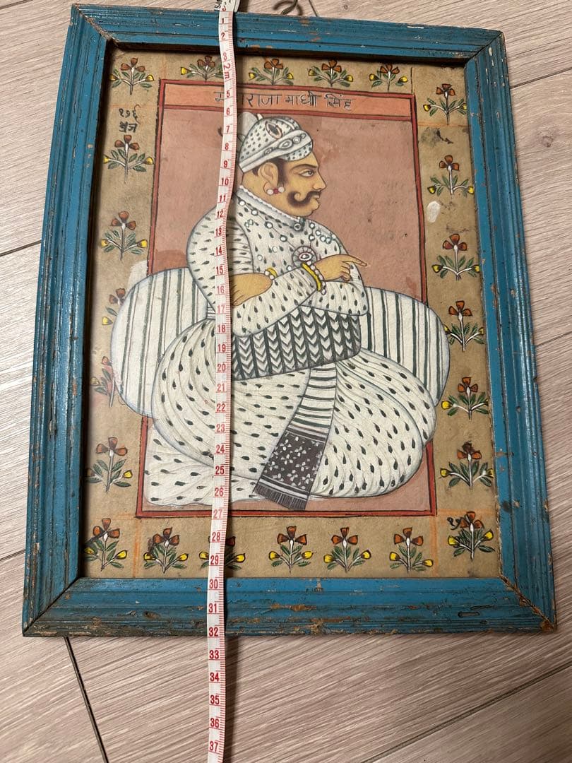 絵画 アンティーク ハンドメイド　インド　　マディー シンブロックプリント