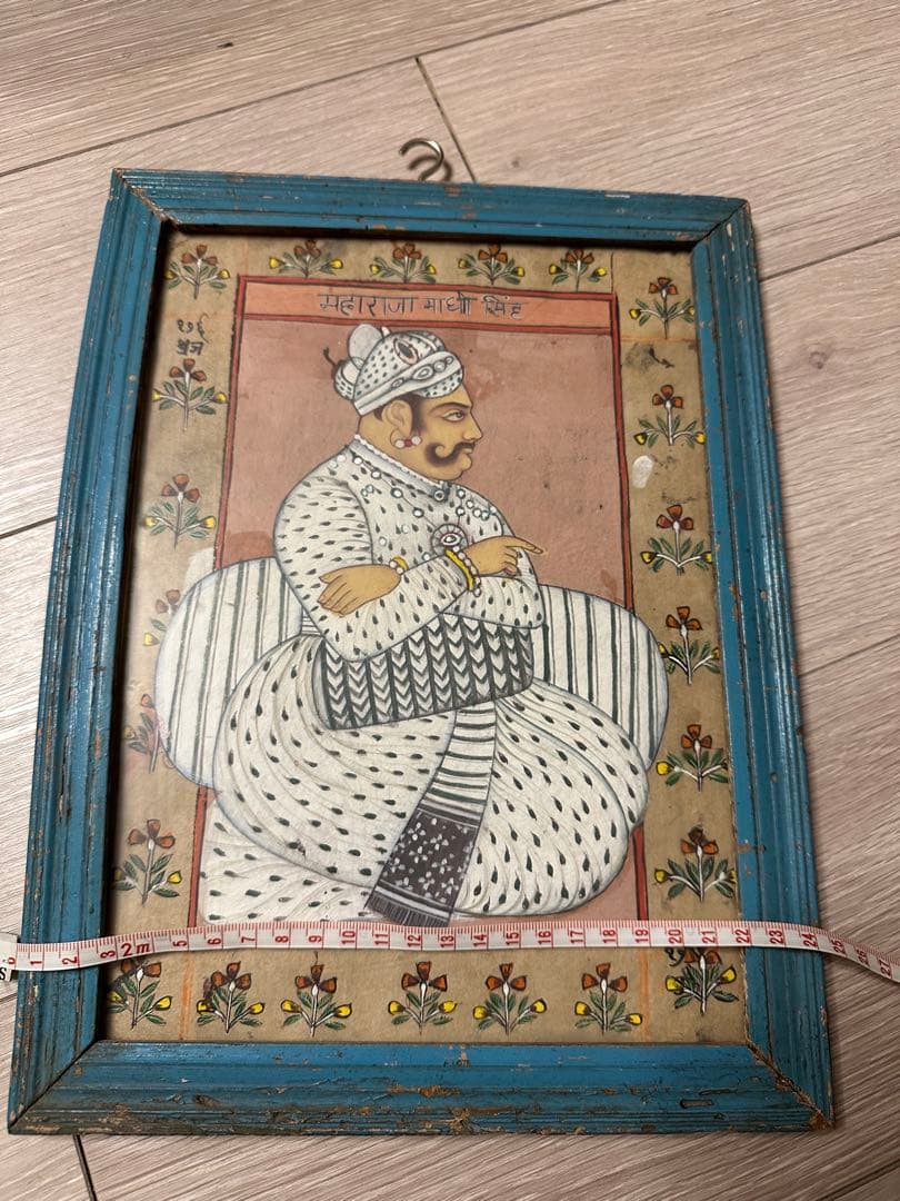 絵画 アンティーク ハンドメイド　インド　　マディー シンブロックプリント