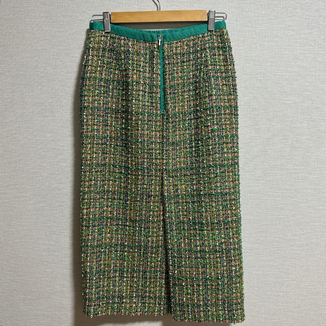 DRAWER ドゥロワー ツイードジップスカート 36