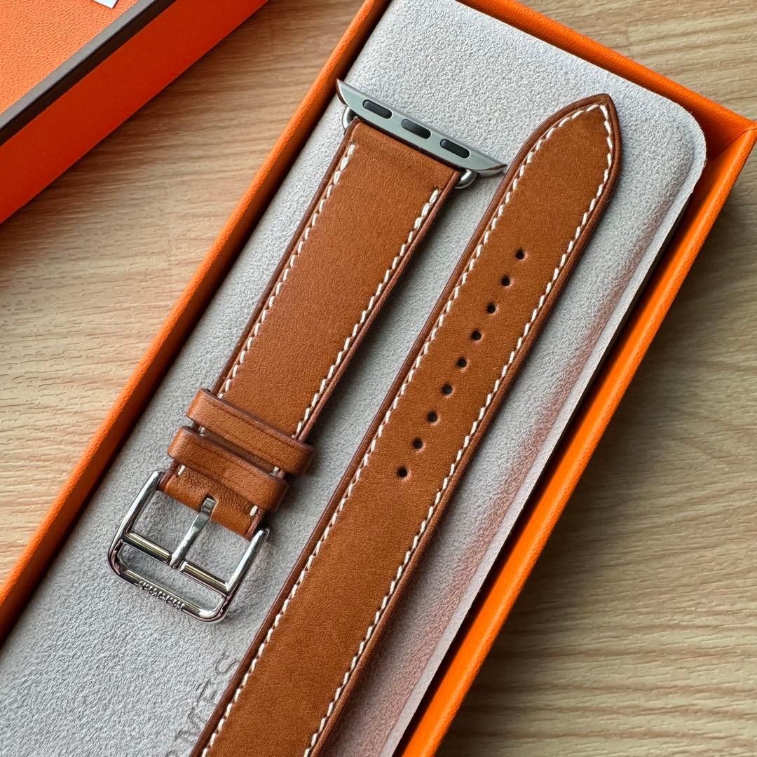 2350 Apple Watch エルメス　ブラウン　レザー　ドゥブルトゥール