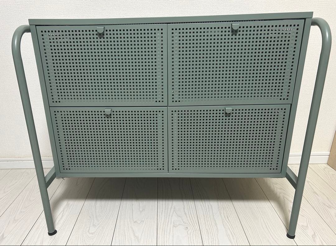 【極美品】IKEA　NIKKEBY 収納　チェスト　グレーグリーン