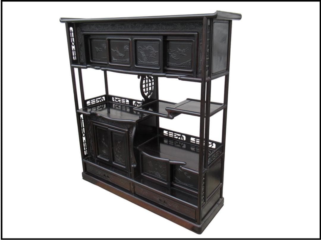 ■071201-055■飾り棚■茶棚■紫檀/黒檀■現状■