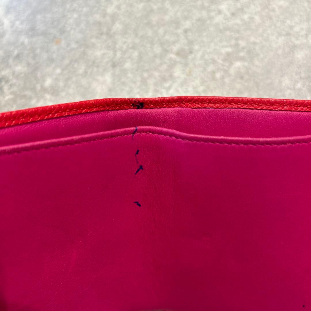 【sk/12.20/10】BVLGARI レッド 三つ折り財布