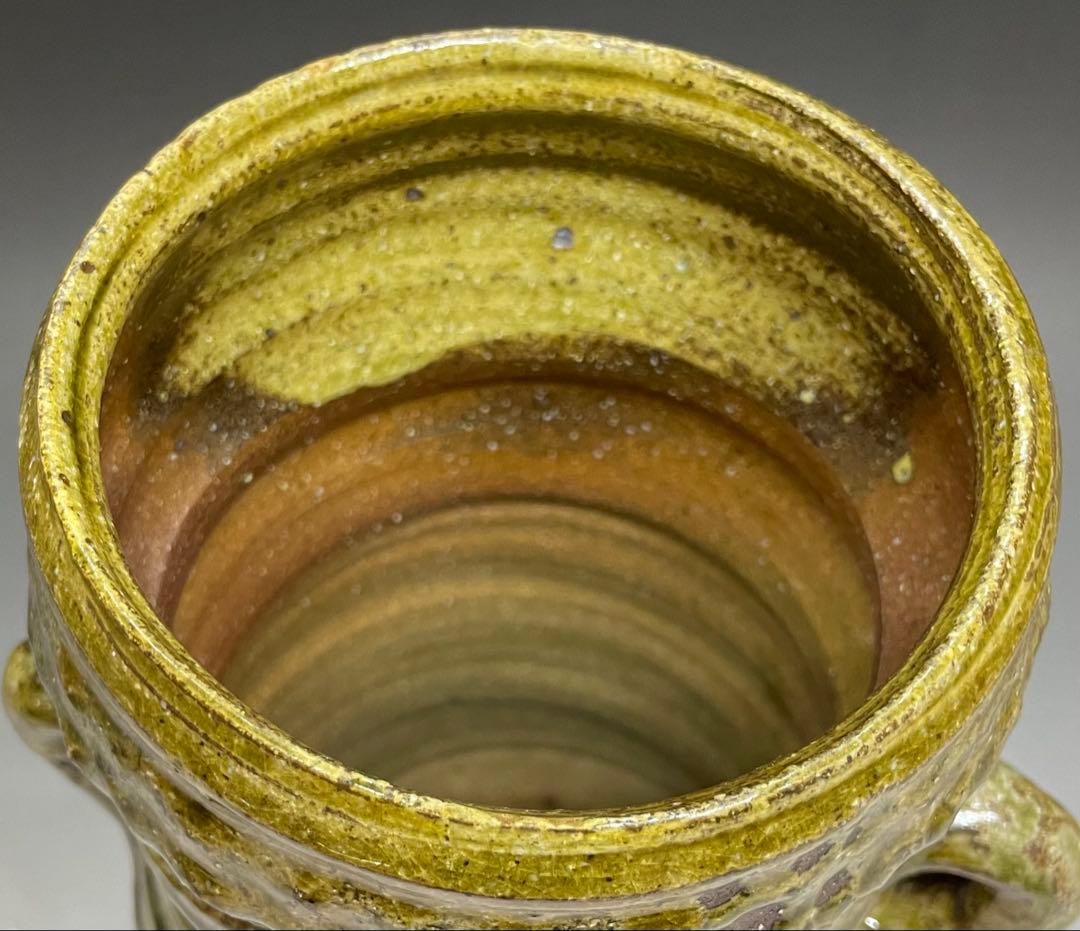 北大路魯山人　伊賀焼　伊賀釉　花入　共箱　i1191