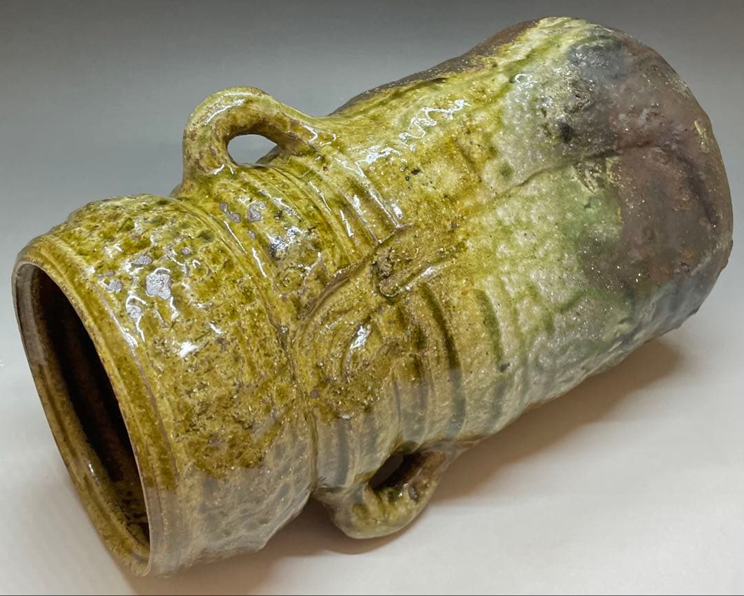 北大路魯山人　伊賀焼　伊賀釉　花入　共箱　i1191