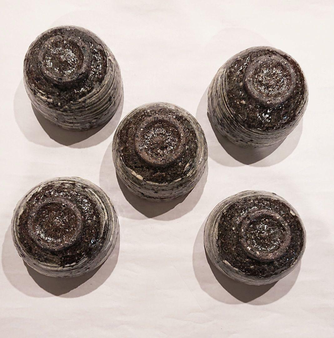 茶道具 刷毛目唐津 汲み出し湯呑(茶碗) 5客組 中川自然坊