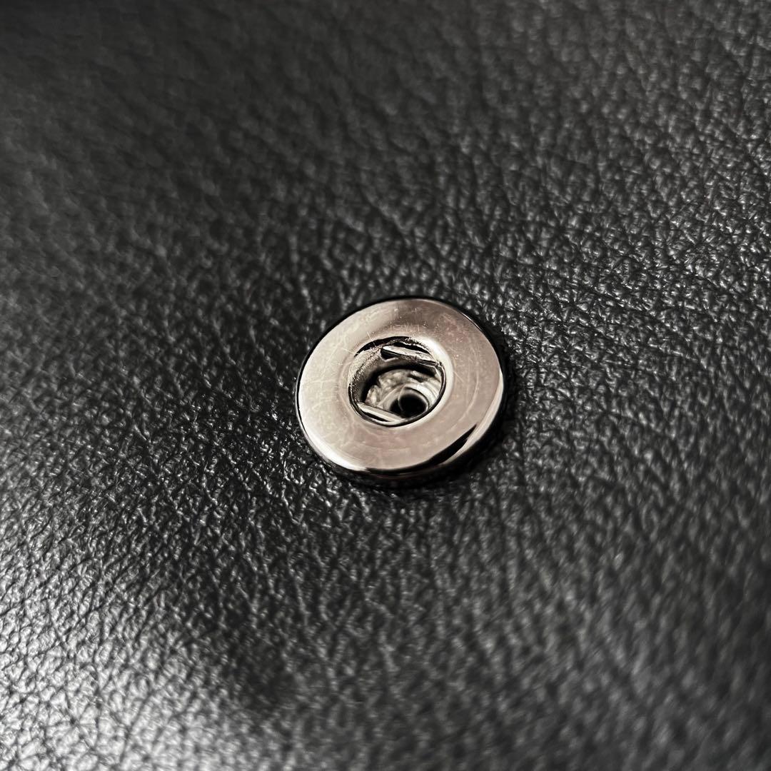 展示品 バレンシアガ ペーパー ミニウォレット レザー ブラック 三つ折り財布