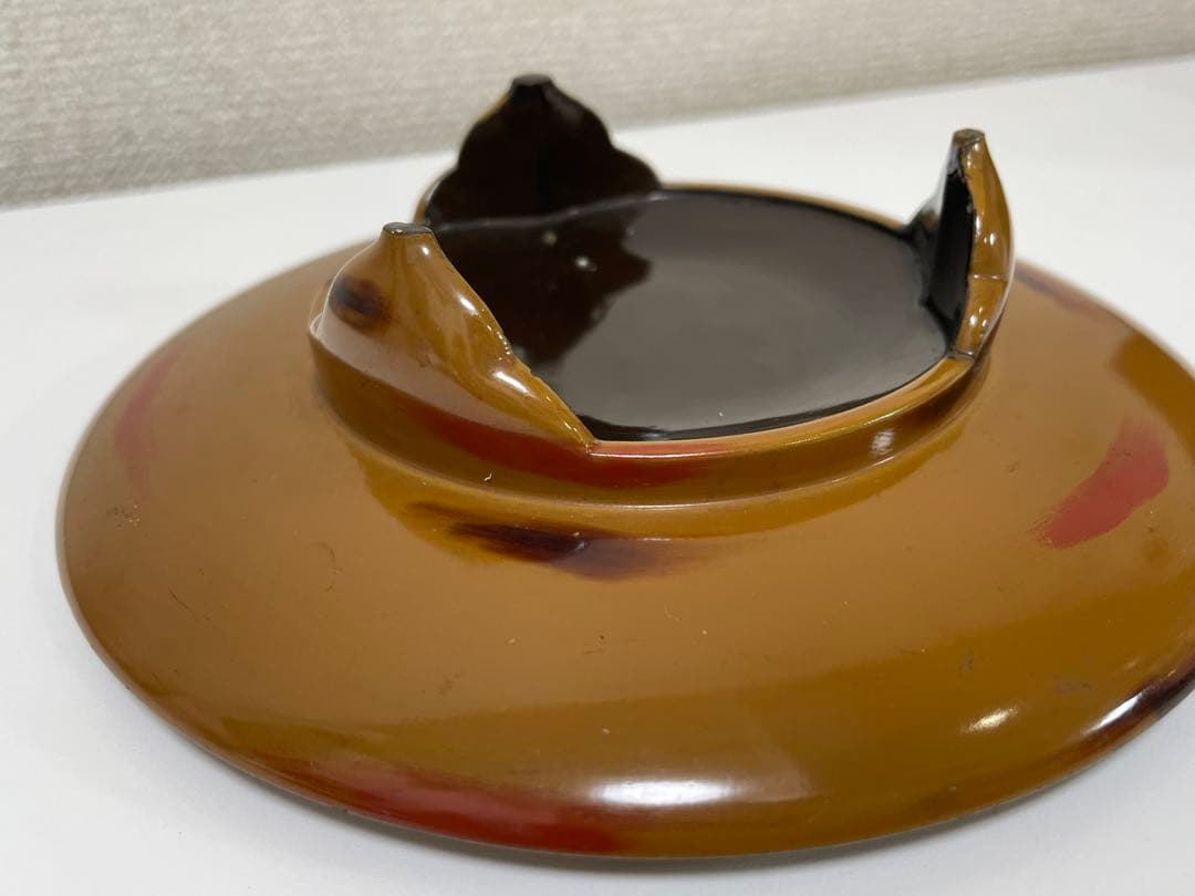 葵紋 天目台 漆器 木製 アンティーク レトロ 時代物 茶道具 骨董品