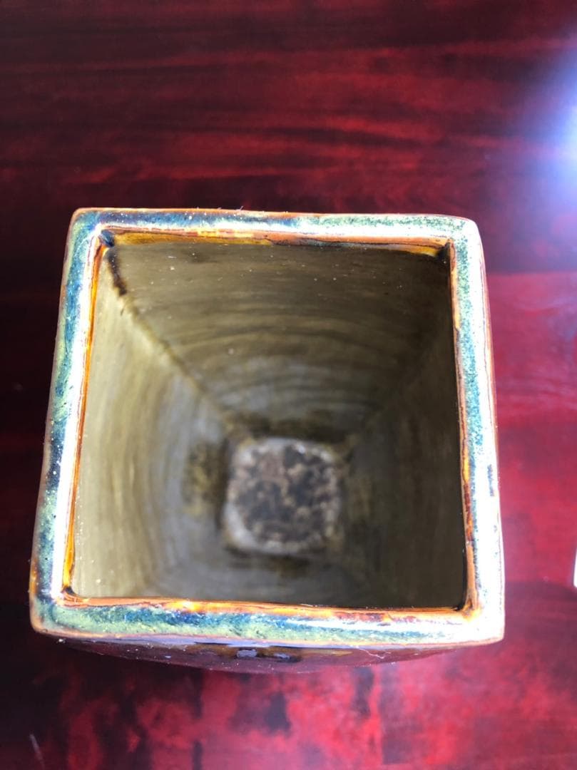 No.51☆送料無料☆前黒田藩御用窯☆高取焼☆味楽造☆華瓶☆花瓶☆箱付き☆