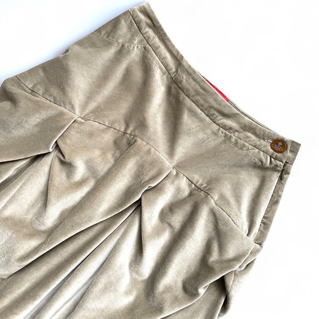 美品 Vivienne Westwood ベロア ドレープ アシメスカート 40