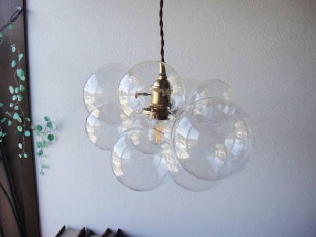 ポポラート　バブルガラスペンダントランプクリアLペンダントライト