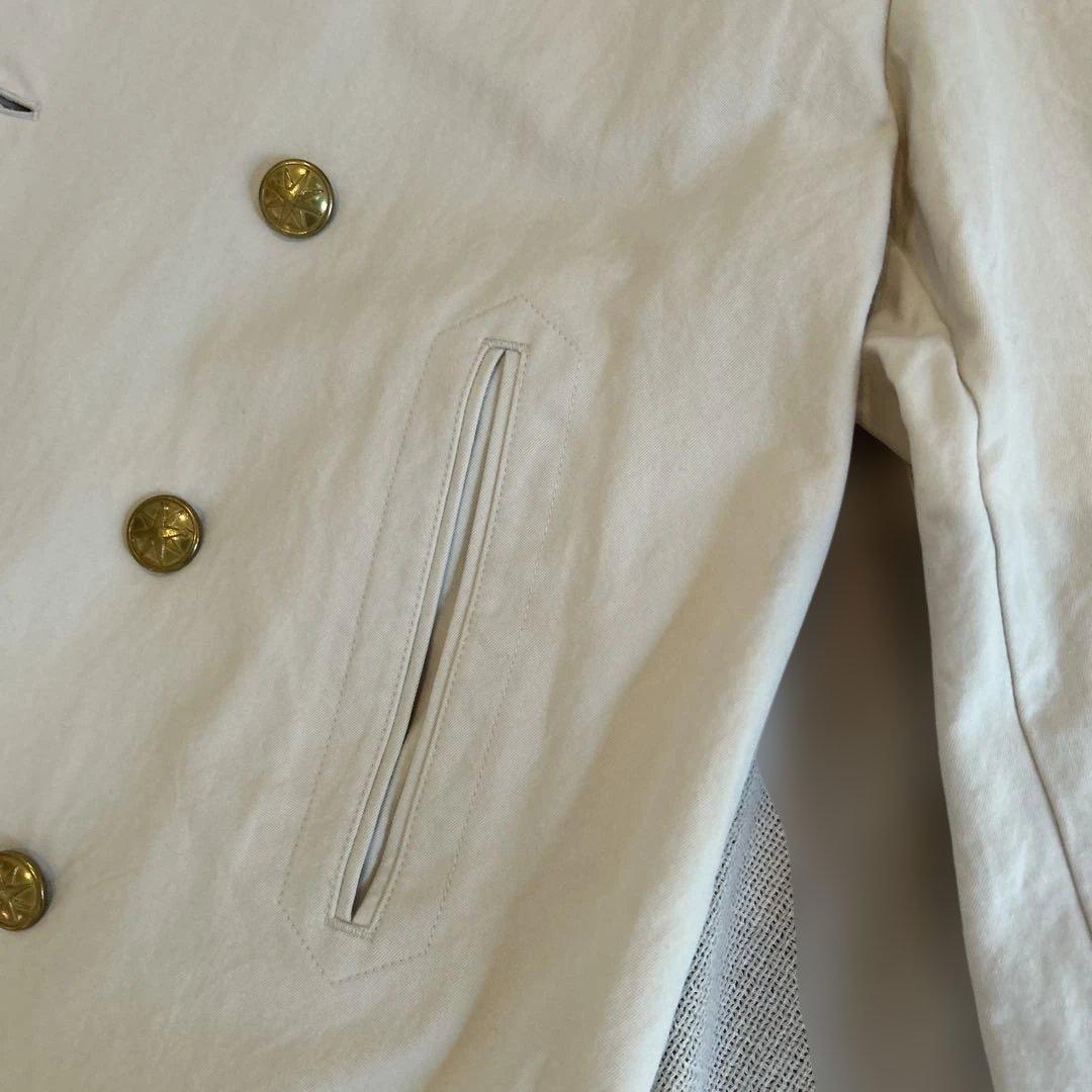 Y’s ピーコート　　綿100パーセント　アンティーク　ホワイト