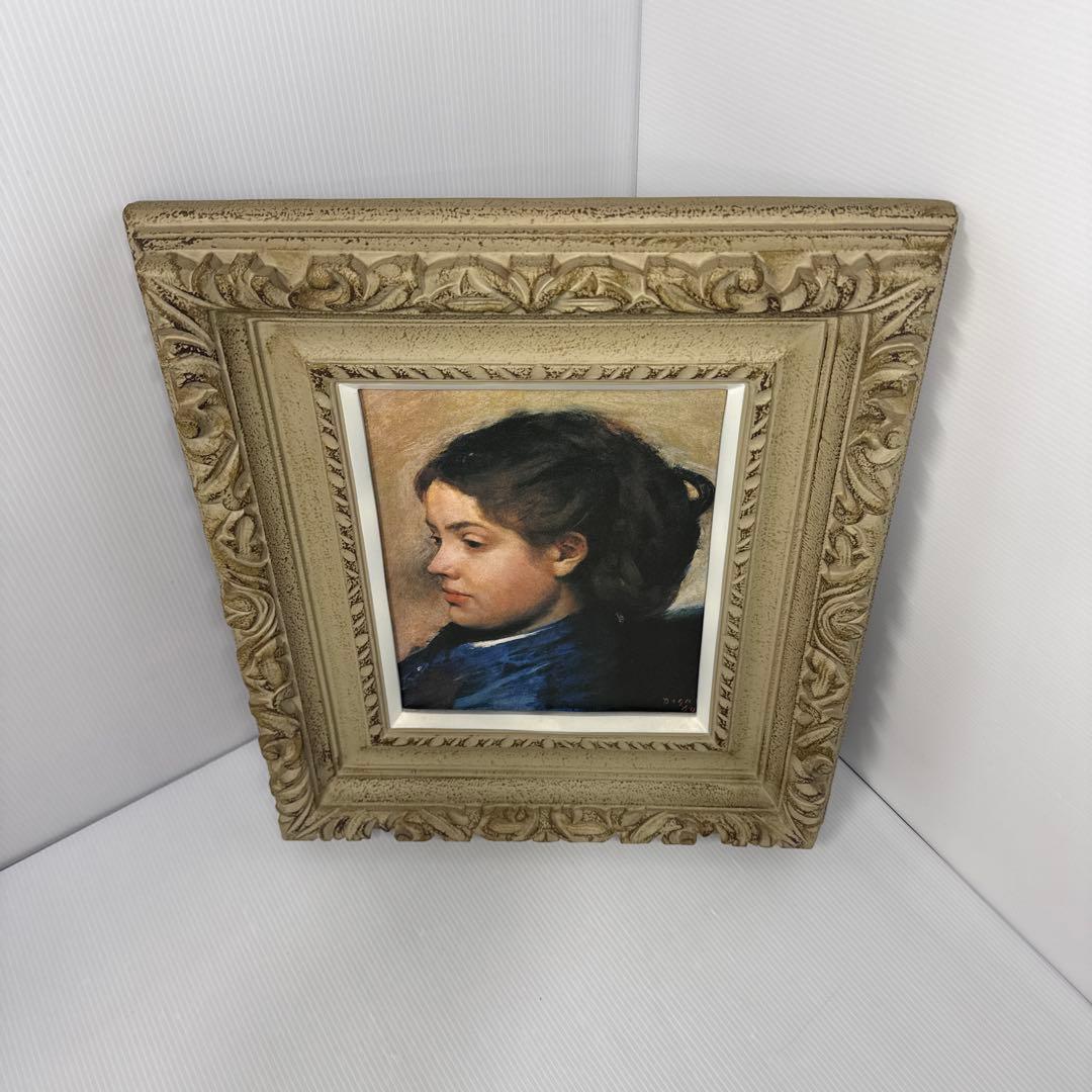 ドガ ドビニ嬢 レプリカ 複製絵画 F3号 額装 木製装飾額 インテリア