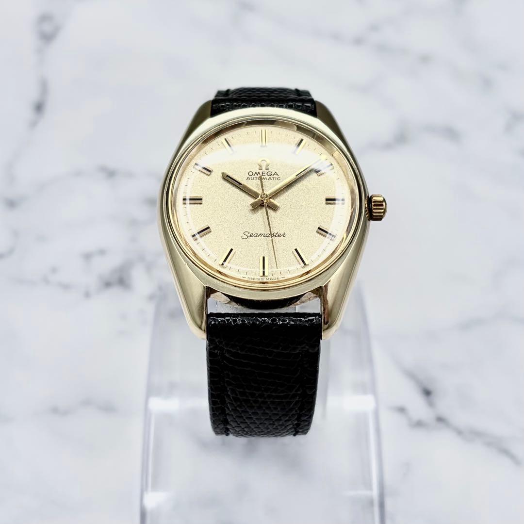 【極美／OH済】オメガ シーマスター 自動巻き サンドブラスト文字盤 新品ベルト