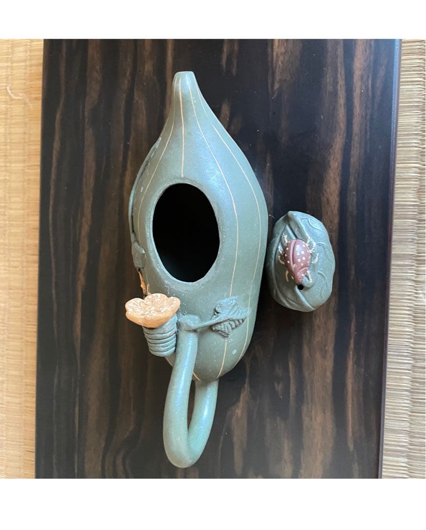 中国　茶壷　瓜と黄金虫