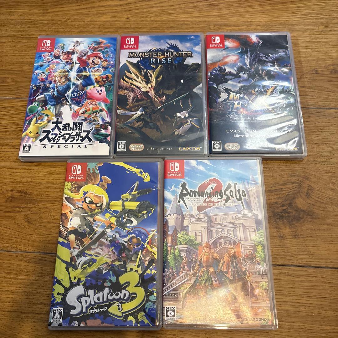【まとめ売り】ソフト5本セット スマブラスプラ3/MHX/ライズ/ロマサガ2