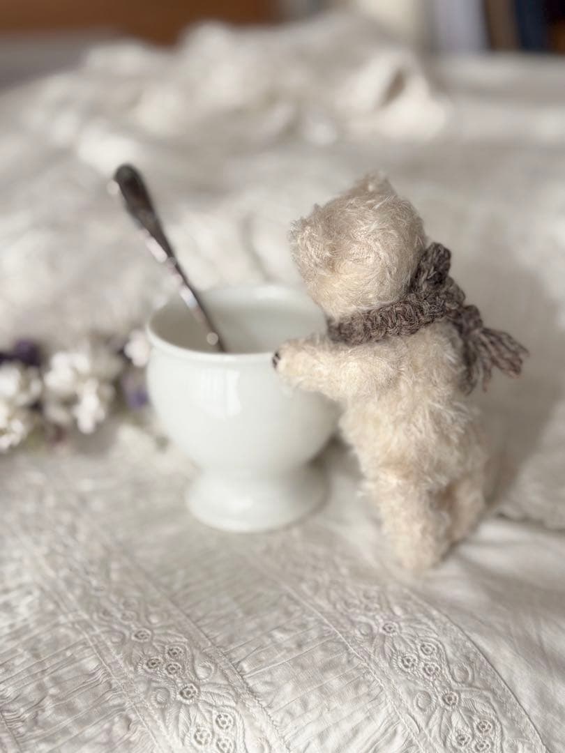 ちびくまcocolilou 小さなモヘアのテディベア