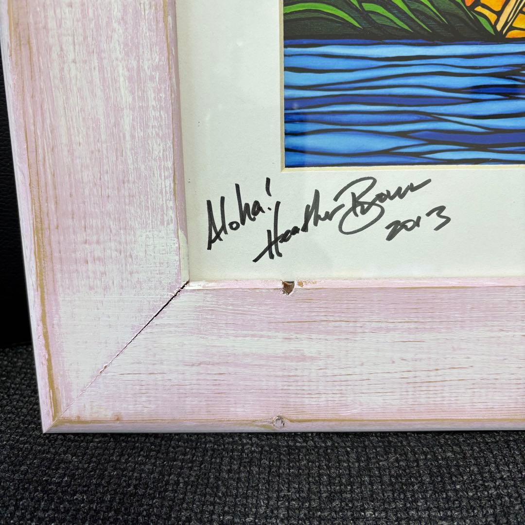 ヘザーブラウン サイン入り 純正額付 レインボーピンクHeather Brown