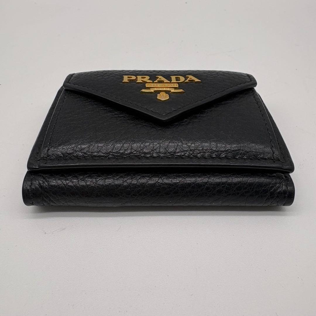 【a.m 様】PRADA プラダ 三つ折り財布 コンパクトウォレット ブラック