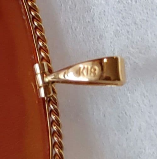 美品　K18 ☆ カメオブローチ