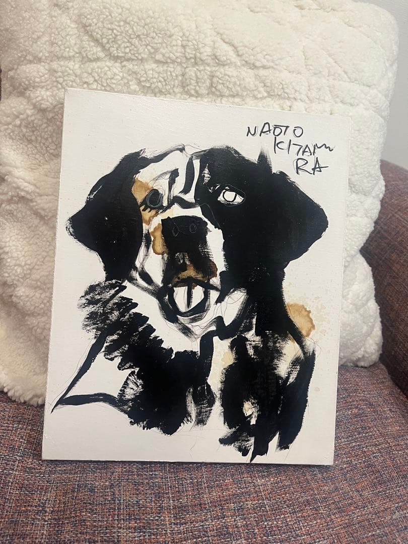 北村直登　犬（レトリバー）の油彩画