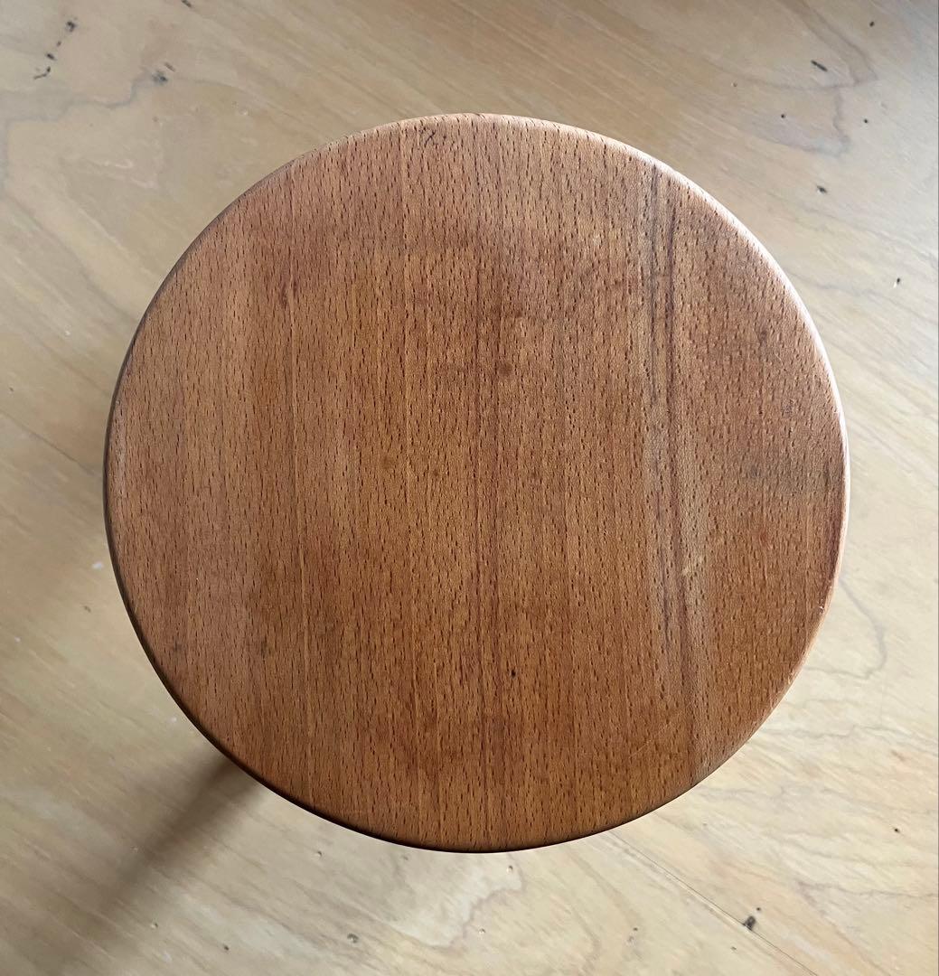 ヴィンテージスツール 3本脚 ブルータリズム フランス製 無垢材