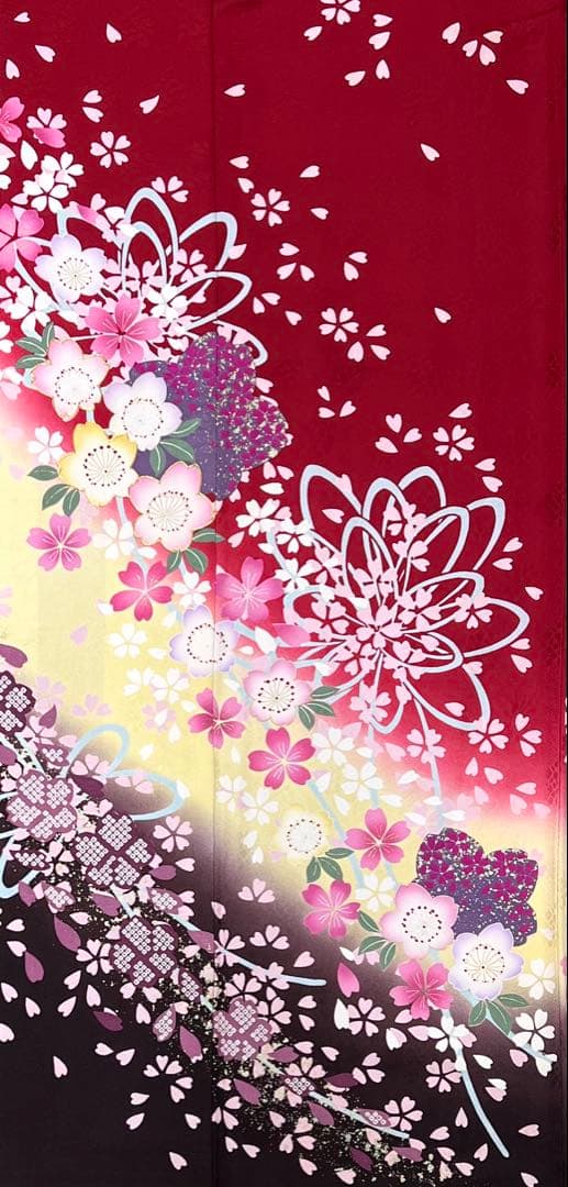 振り袖　フルセット　金彩加工　刺繍入り　長襦袢付　成人式　赤　641