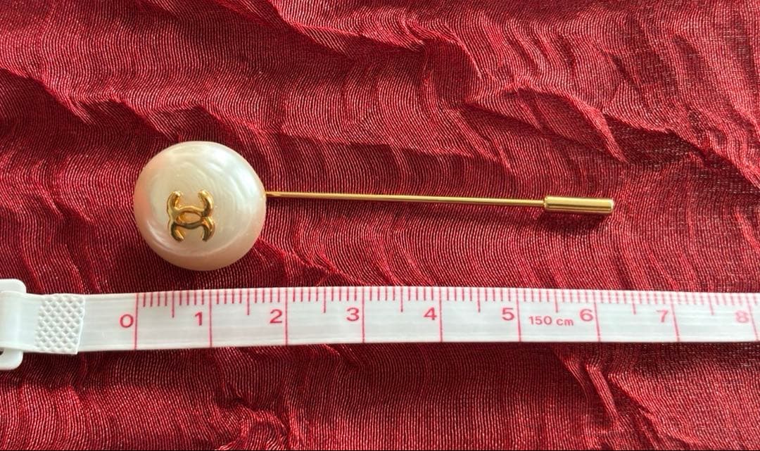 新品　CHANELシャネル　ココマーク フェイクパール　ピンブローチ　ゴールド