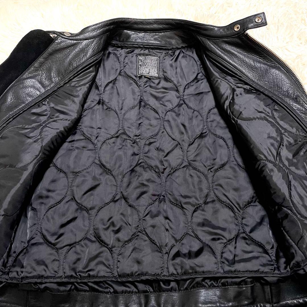 ✨極美品✨KADOYA シングルライダース ブラック ライナー付 XLサイズ