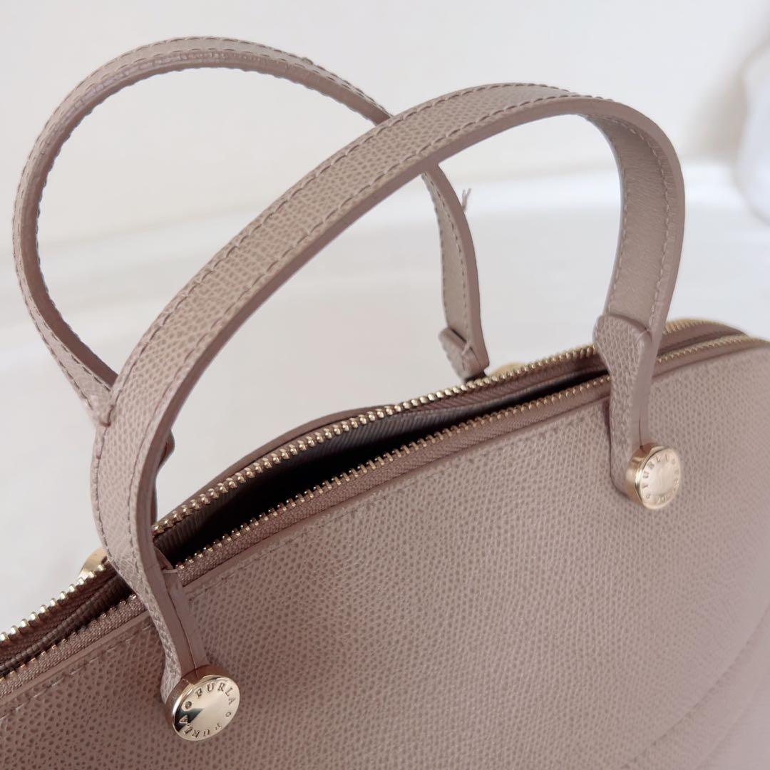 【美品】FURLA フルラ パイパー L ベージュ ハンドバッグ