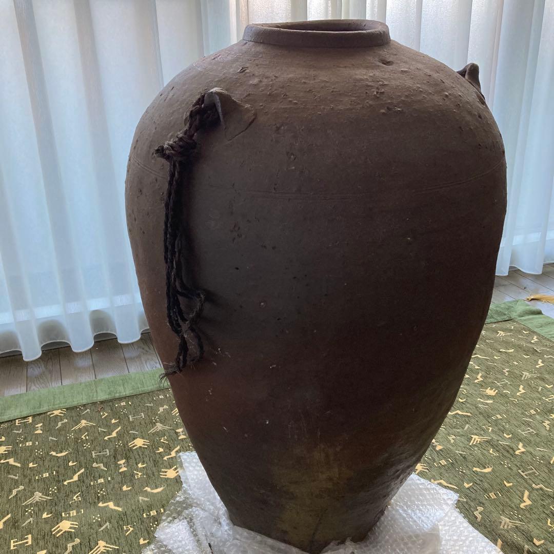 古備前　三耳大壺　陶器　室町時代