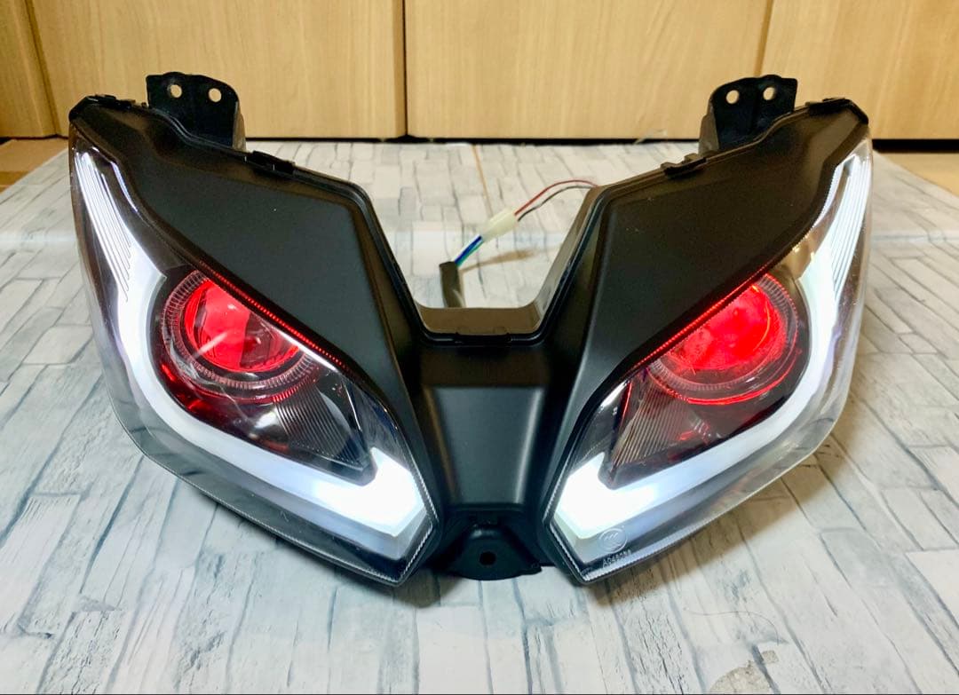 カスタム ヘッドライト NINJA250 ZX-6R ニンジャ250 イカリング