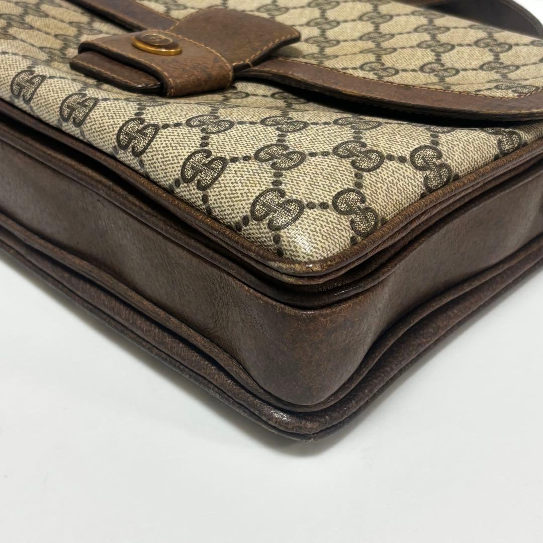 GUCCI オールドグッチ GGショルダーバッグ レザー ブラウン系