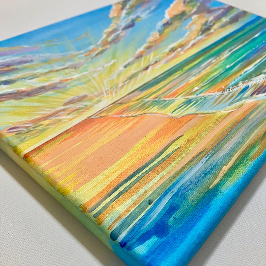 sunrise＊4号キャンバス　絵画　原画　風景画　海　空　朝日　沖縄　ハワイ