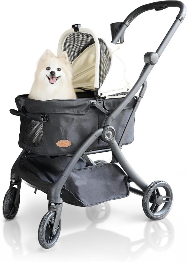 【残り１】AiryFoldペットキャリー カゴ付き折り畳みOK 360度回転ホイ