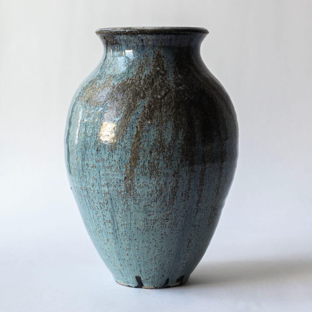 小野象平（青灰釉） 大型花器