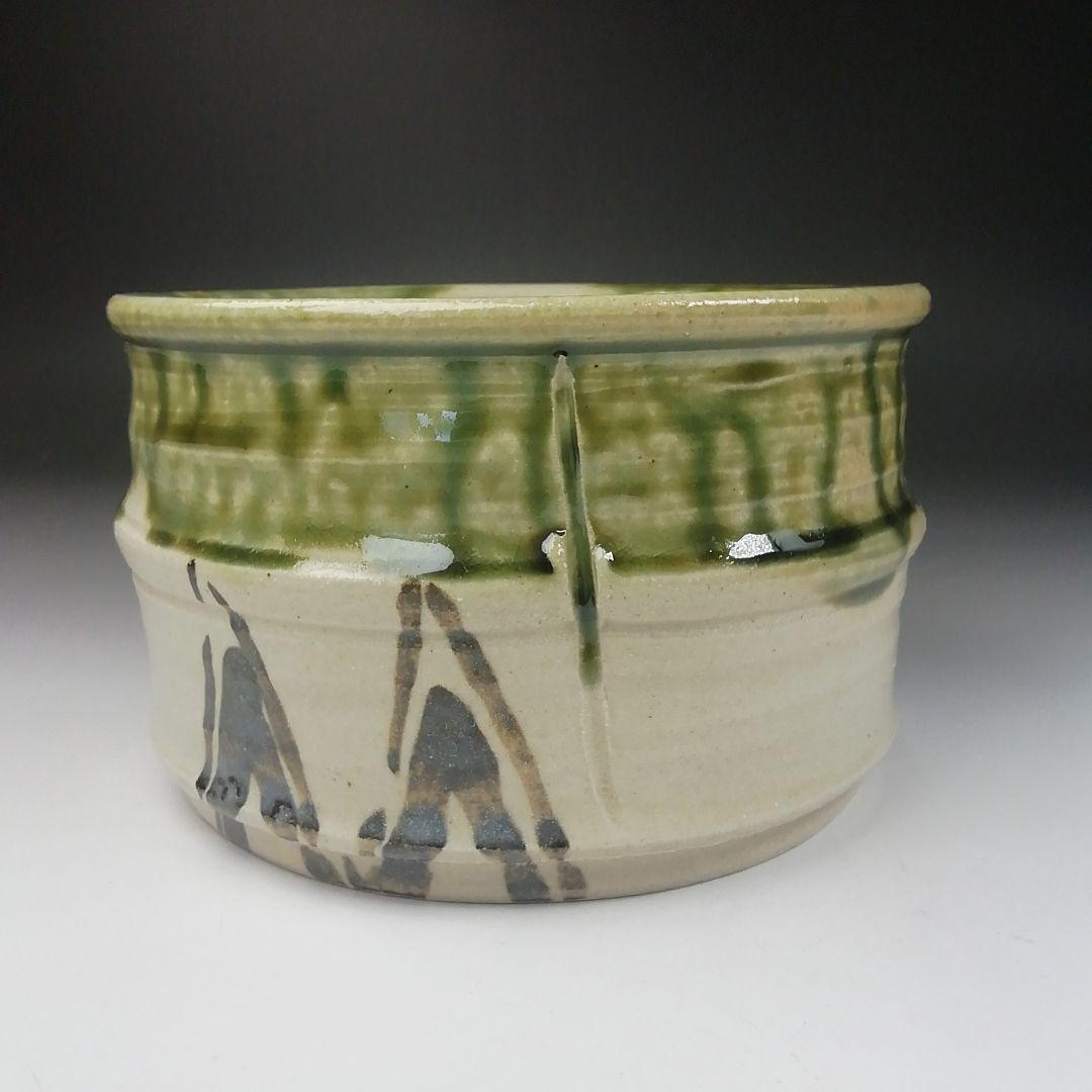 Ｔ４８０　建水　『織部焼』『瀧川恵美子 作』　共箱　茶道具