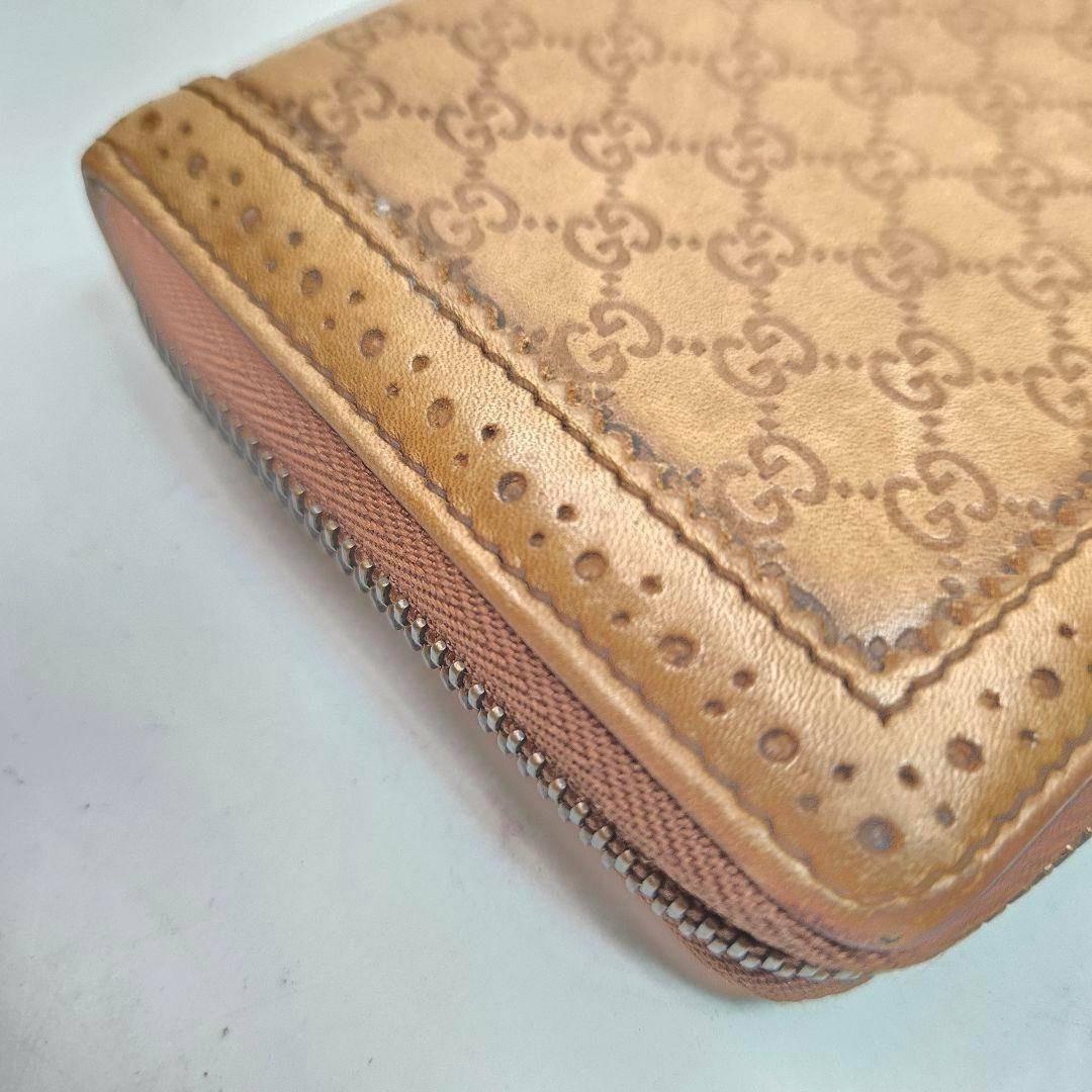 美品 GUCCI ラウンドファスナー マイクロシマレザー ホースビット