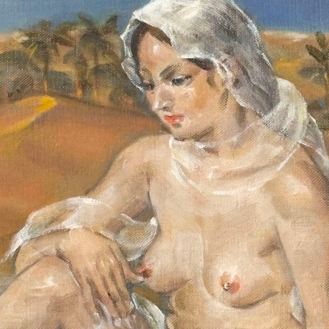 美術館収蔵画家 真野広 裸婦 美人画 油絵