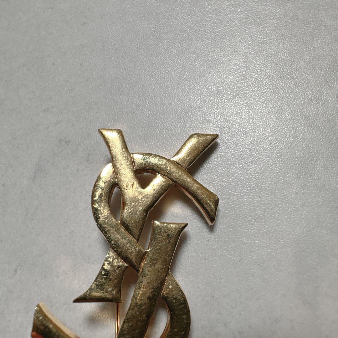 Yves Saint Laurent サンローラン ブローチ ゴールド YSL