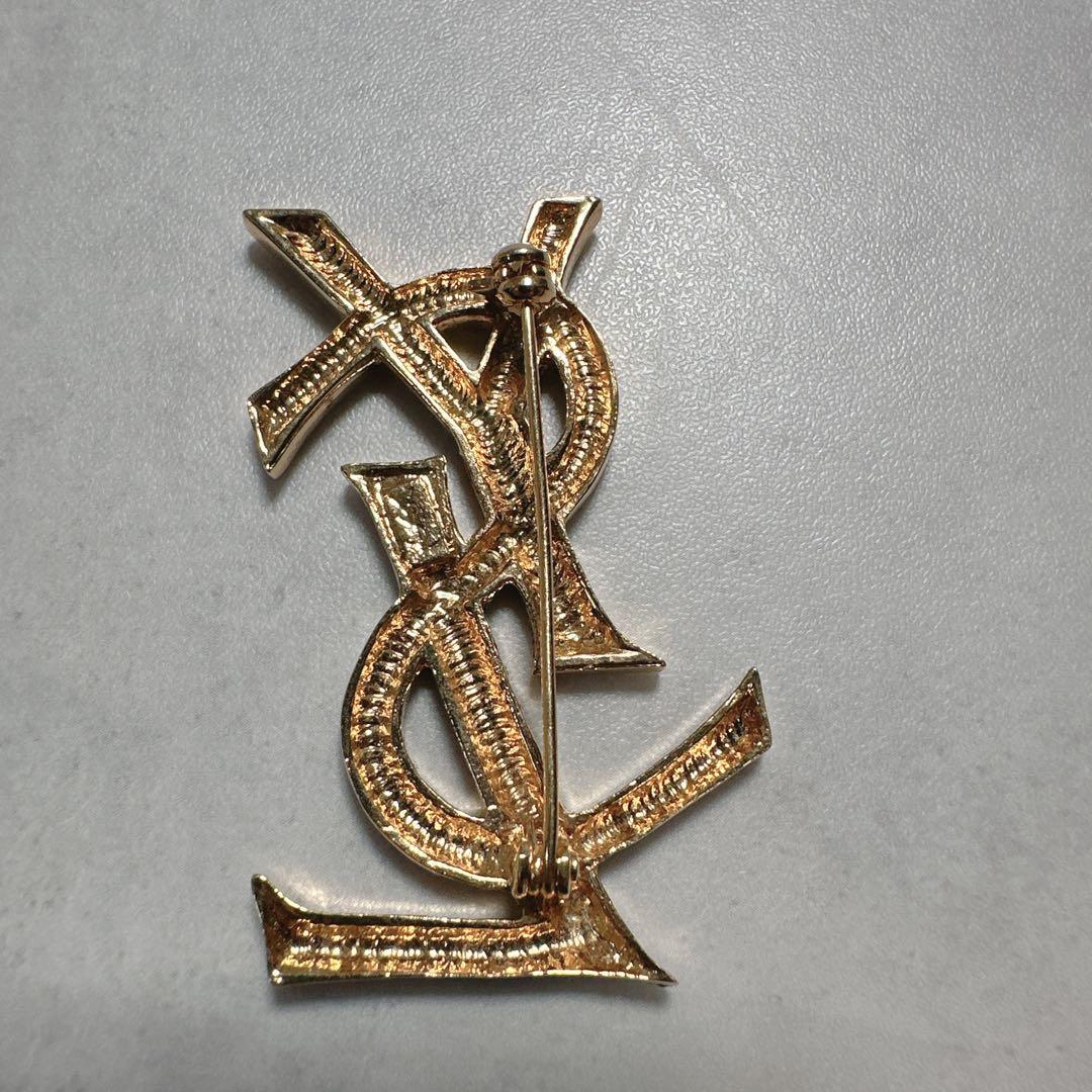 Yves Saint Laurent サンローラン ブローチ ゴールド YSL