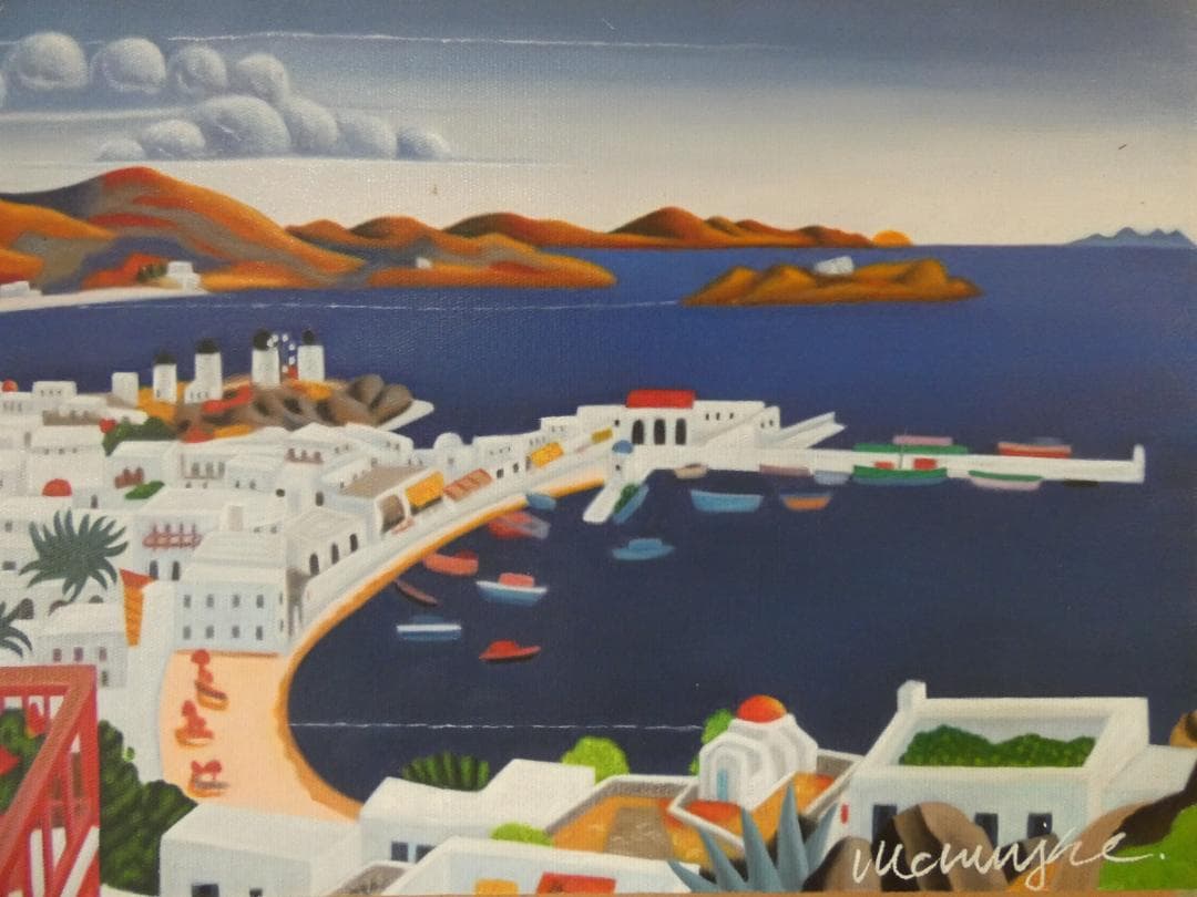 大型油絵　トーマス・マックナイト【　風景　】手描き 肉筆　アメリカ画家 額付き