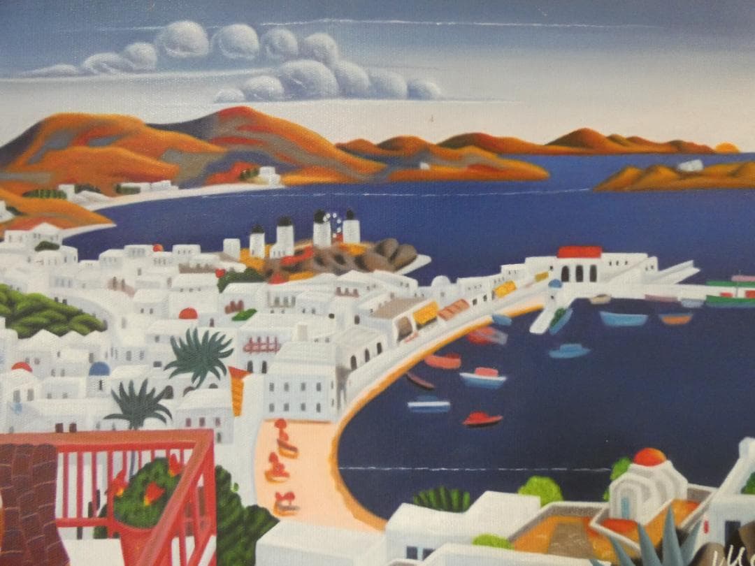 大型油絵　トーマス・マックナイト【　風景　】手描き 肉筆　アメリカ画家 額付き