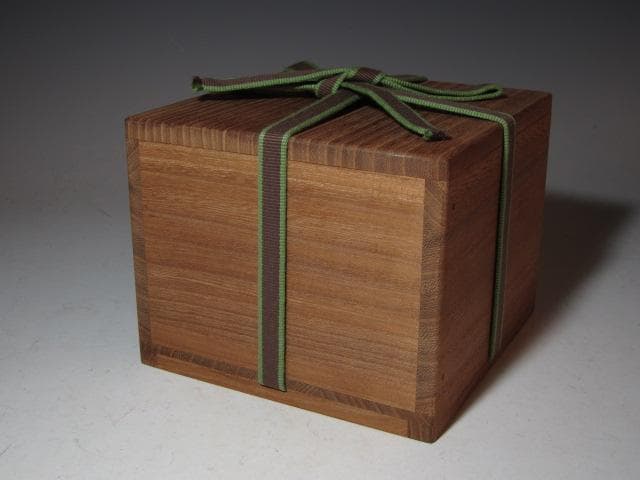 裏千家 十三代 円能斎 自作赤「玉柏」二重箱k548